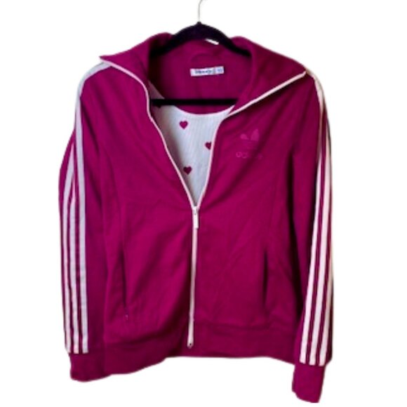 VINTAGE PINK ADIDAS JACKET M - Picture 1 of 6